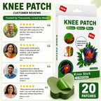 (20 Patches) Knee Patch Pain Relief Heat Patches – Herbal Knee Patches for Muscle & Joint Comfort