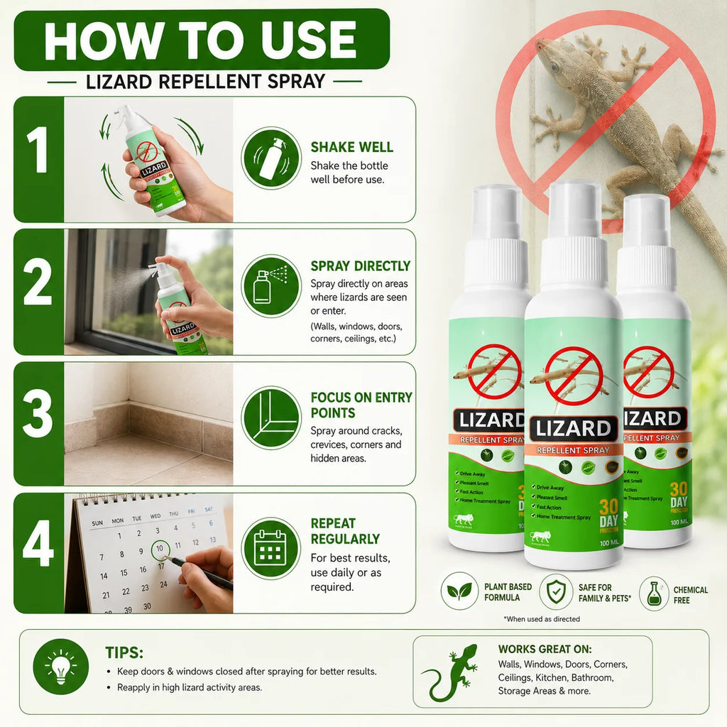 (Pack of 3) Lizard Repellent Spray Lizard Deterrent – Natural Lizard Spray & Chipkali Bhagane Ka Spray