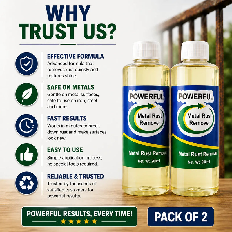 (Pack of 2) Metal Rust Remover Rust Removal Cleaner – High-Efficiency Chemical Rust Remover for Steel, Iron & Bike