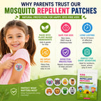 Mosquito Patches & Repellent Stickers for Infants & Kids | Natural Insect Repellent Patches | DEET-Free | Pack of 36 Patches