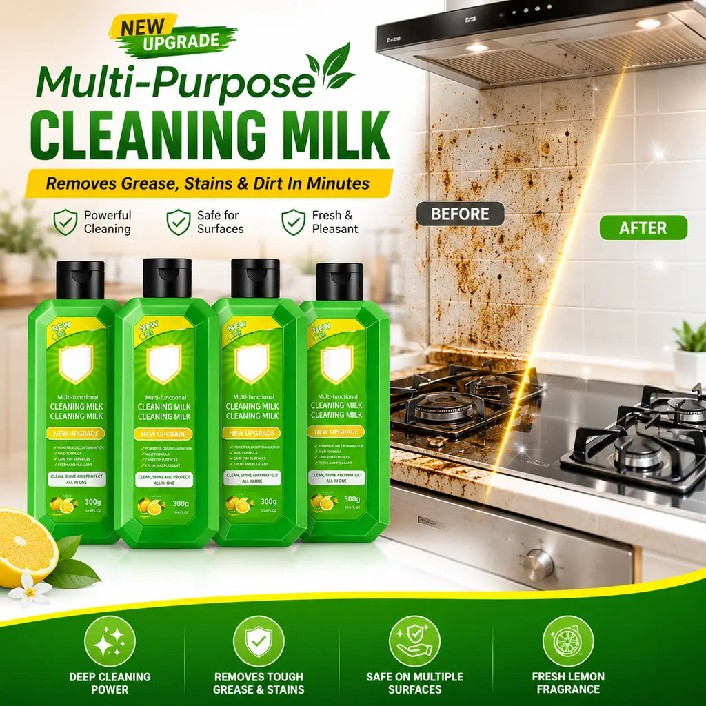 Multi-Purpose Kitchen Cleaner & Mopping Liquid (200ml, Pack of 4) – Powerful Heavy-Duty Stain Remover & Degreaser Cream