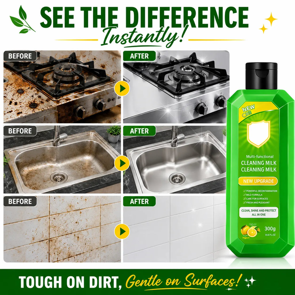 Multi-Purpose Kitchen Cleaner & Mopping Liquid (200ml, Pack of 4) – Powerful Heavy-Duty Stain Remover & Degreaser Cream