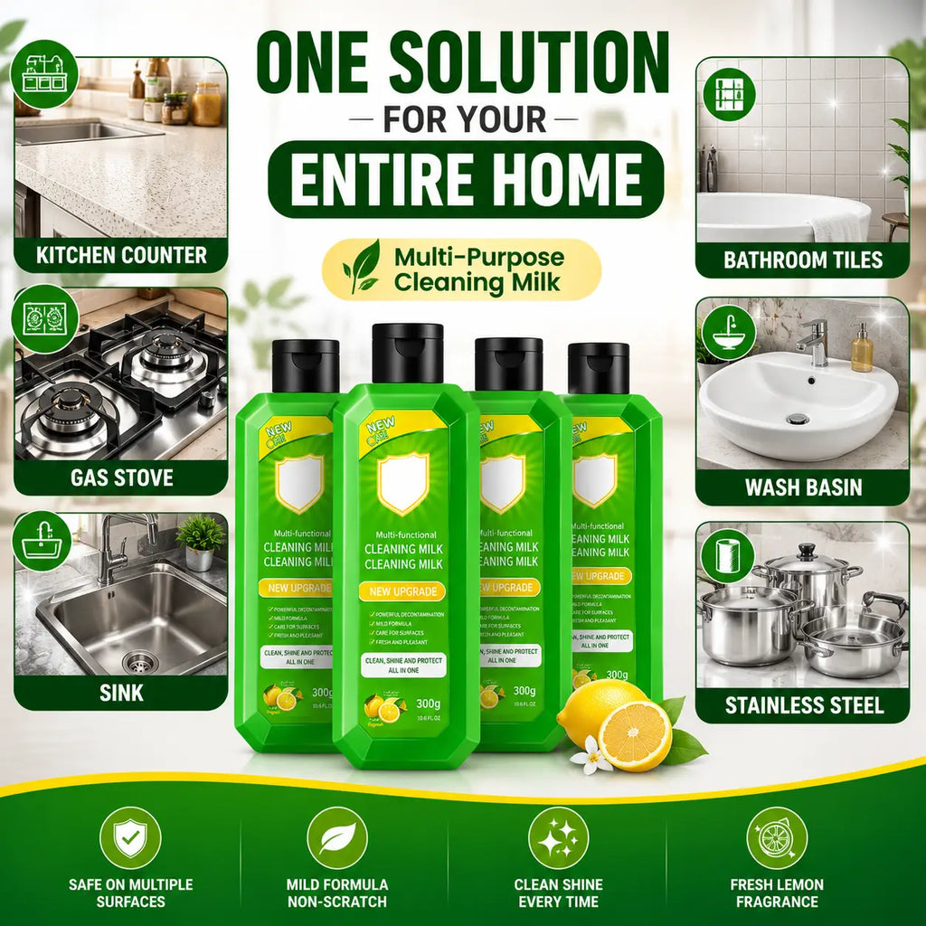 Multi-Purpose Kitchen Cleaner & Mopping Liquid (200ml, Pack of 4) – Powerful Heavy-Duty Stain Remover & Degreaser Cream