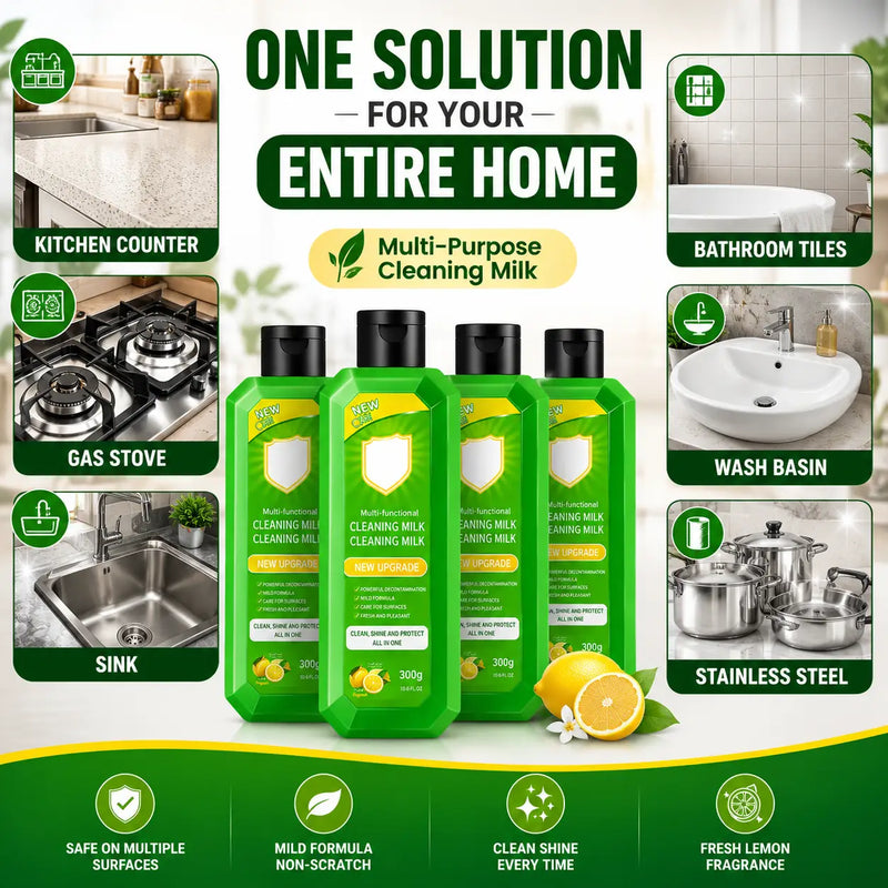 Multi-Purpose Kitchen Cleaner & Mopping Liquid (200ml, Pack of 4) – Powerful Heavy-Duty Stain Remover & Degreaser Cream