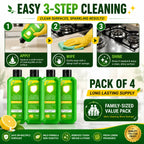 Multi-Purpose Kitchen Cleaner & Mopping Liquid (200ml, Pack of 4) – Powerful Heavy-Duty Stain Remover & Degreaser Cream