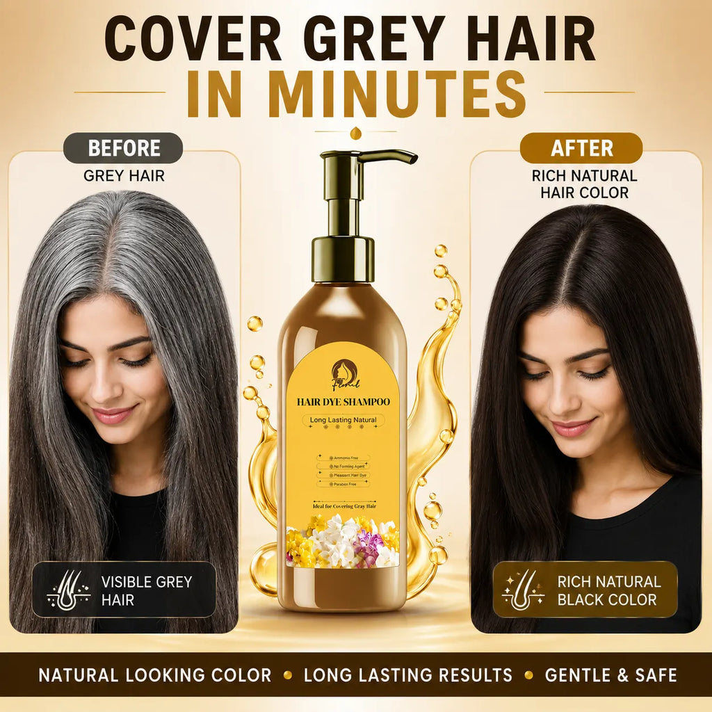 Natural Long Lasting Hair Dye Shampoo (Pack of 2) – Hair Dye Color Shampoo for Men & Women