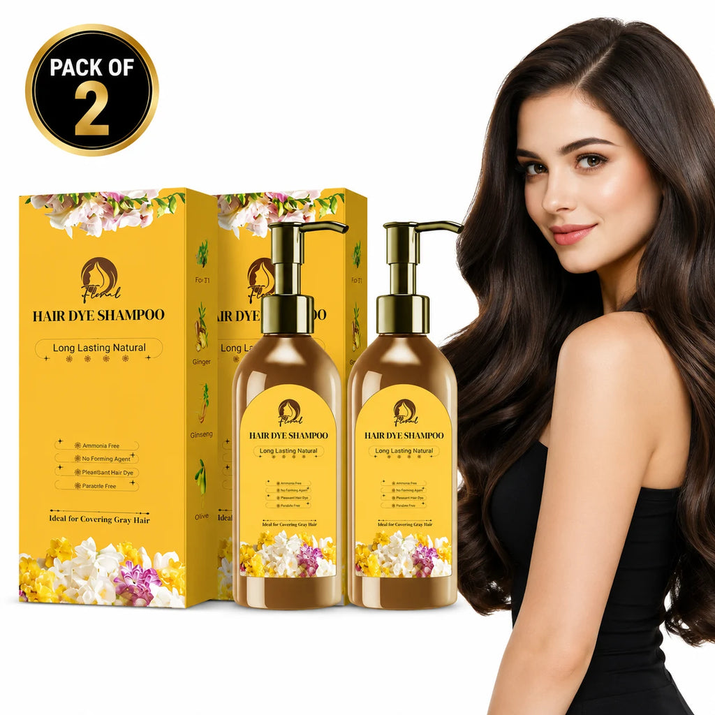 Natural Long Lasting Hair Dye Shampoo (Pack of 2) – Hair Dye Color Shampoo for Men & Women