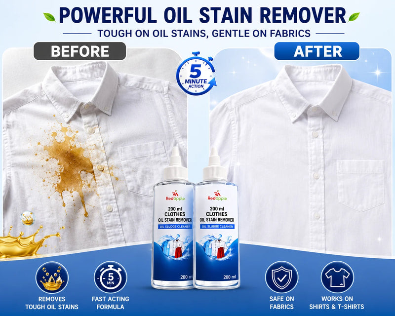 Oil Stain Remover for Clothes (200ml, Pack of 2) – Fabric & Clothing Grease Stain Cleaner Spray