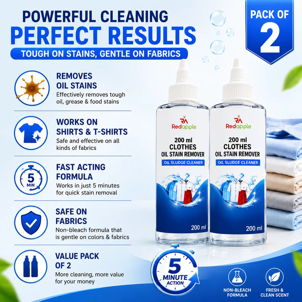 Oil Stain Remover for Clothes (200ml, Pack of 2) – Fabric & Clothing Grease Stain Cleaner Spray