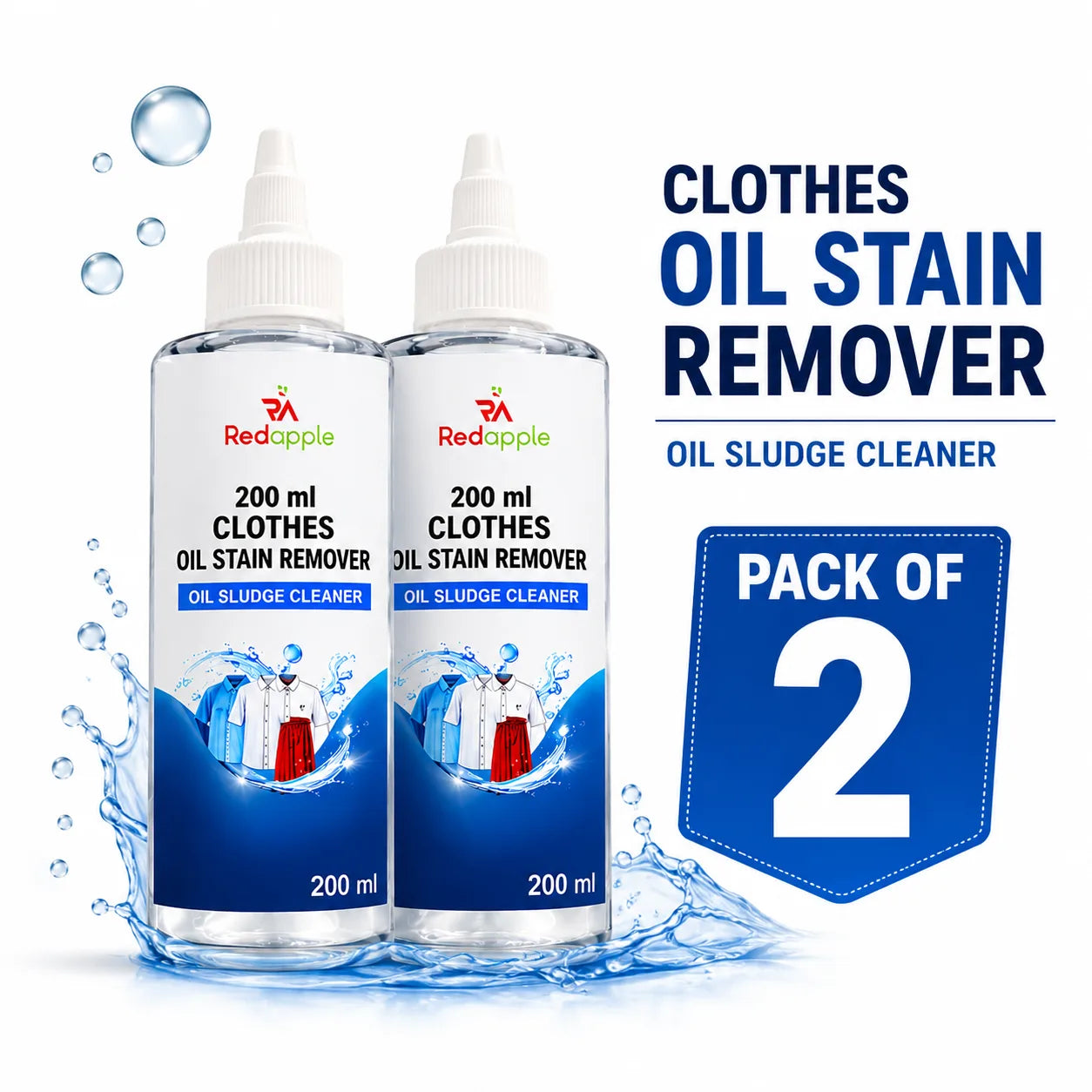 Oil Stain Remover for Clothes (200ml, Pack of 2) – Fabric & Clothing Grease Stain Cleaner Spray