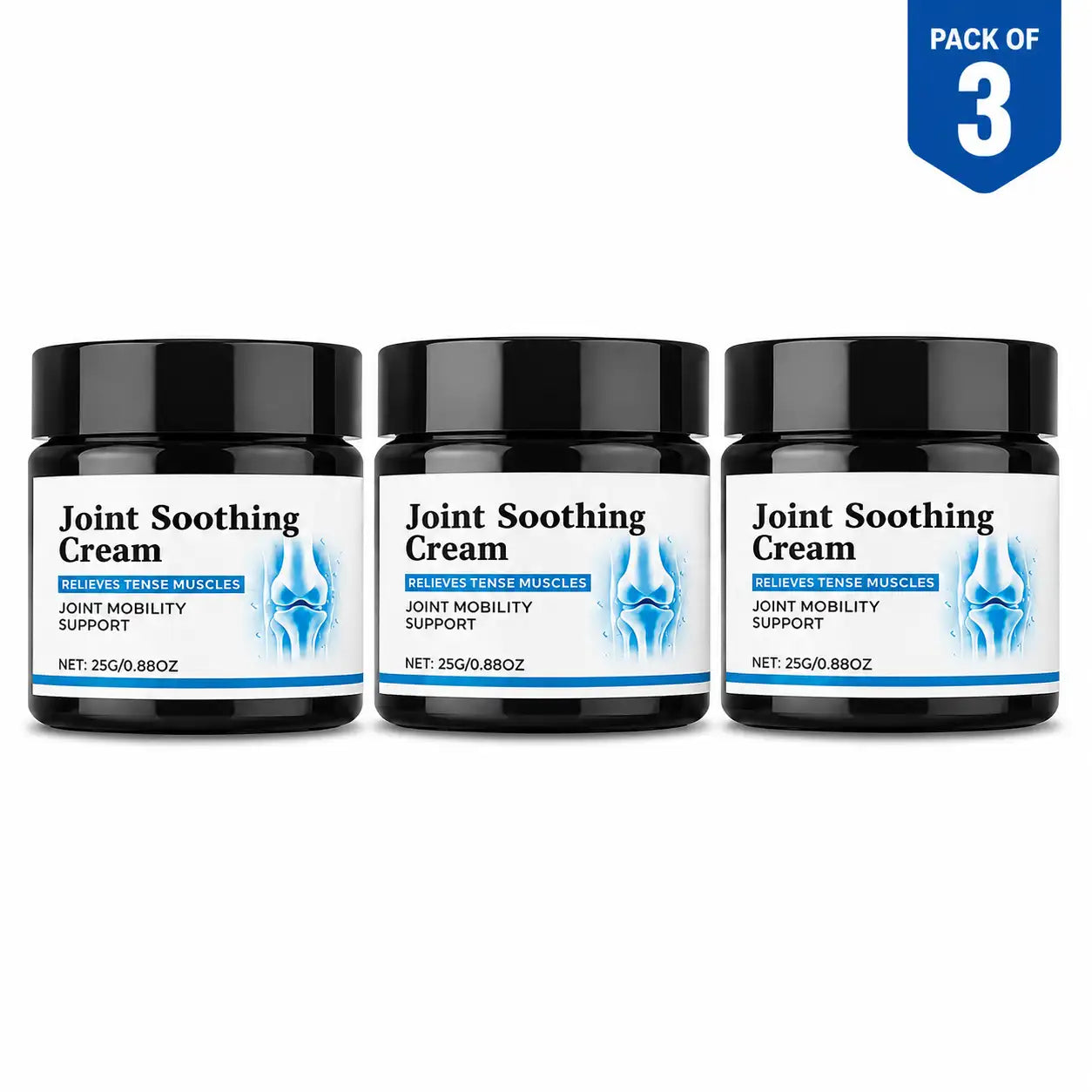 (Pack of 3) Pain Relief Cream for Back, Shoulder & Joint Comfort – Soothing Body Massage Rub