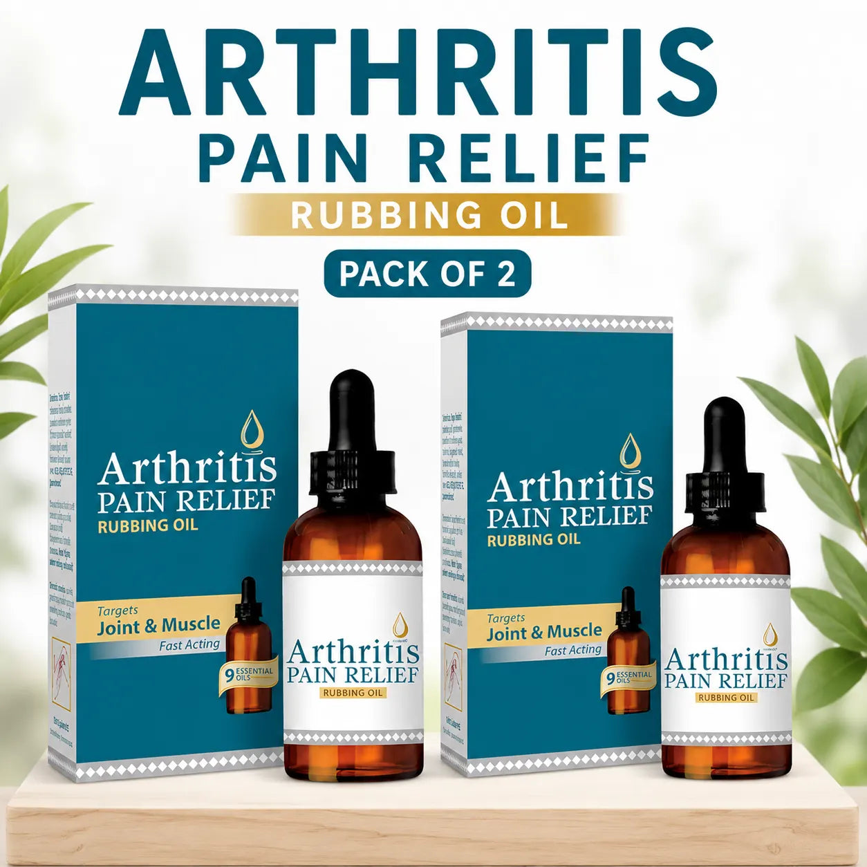Pain Relief Gel Frankincense Herbal Massage Formula (Pack of 2) – Fast Relief Gel for Muscle & Joint Comfort