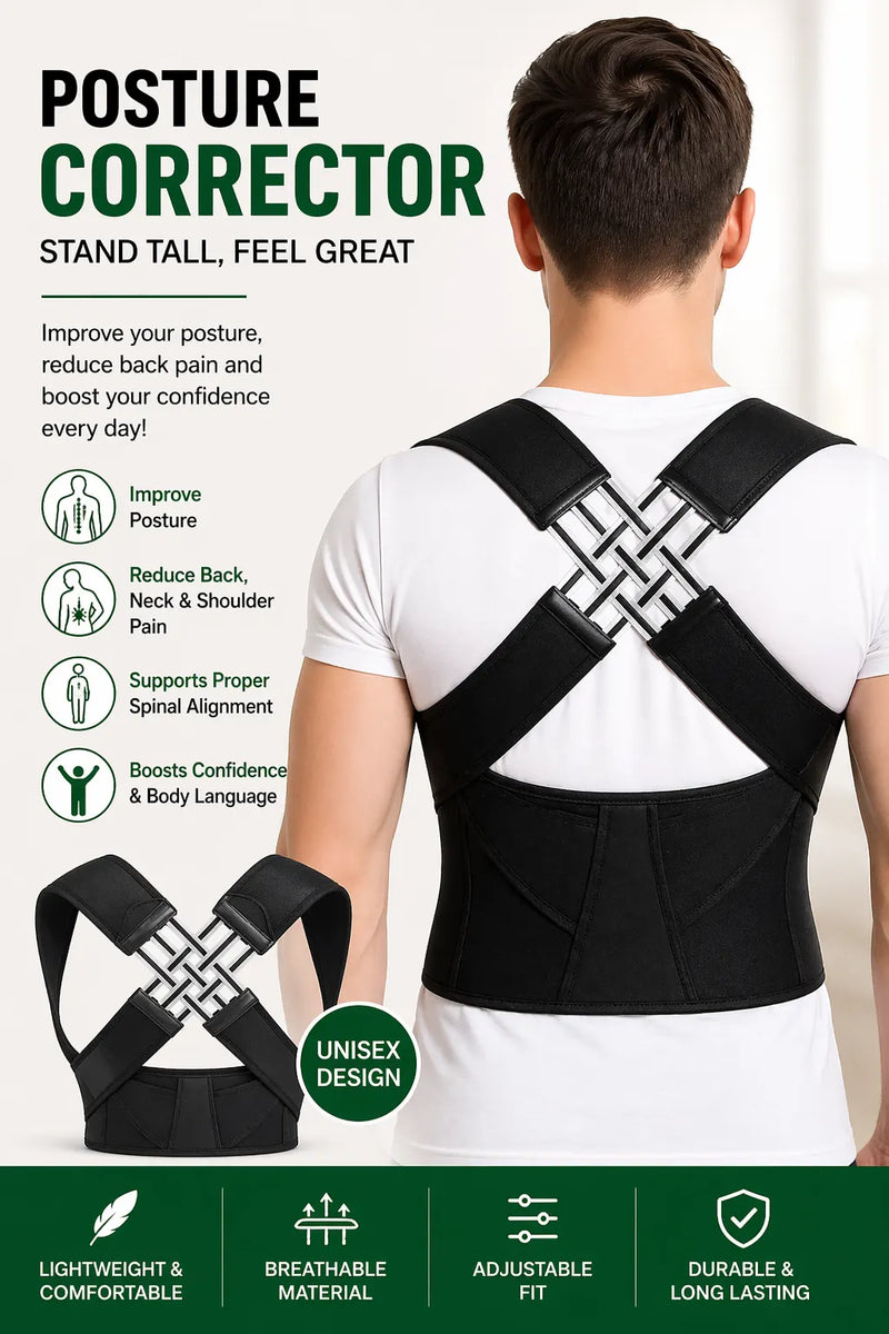 Posture Corrector Belt for Back Support – Adjustable & Invisible Back Straight Belt for Men & Women
