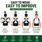 Posture Corrector Belt for Back Support – Adjustable & Invisible Back Straight Belt for Men & Women