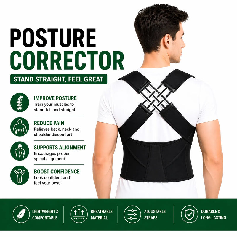 Posture Corrector Belt for Back Support – Adjustable & Invisible Back Straight Belt for Men & Women