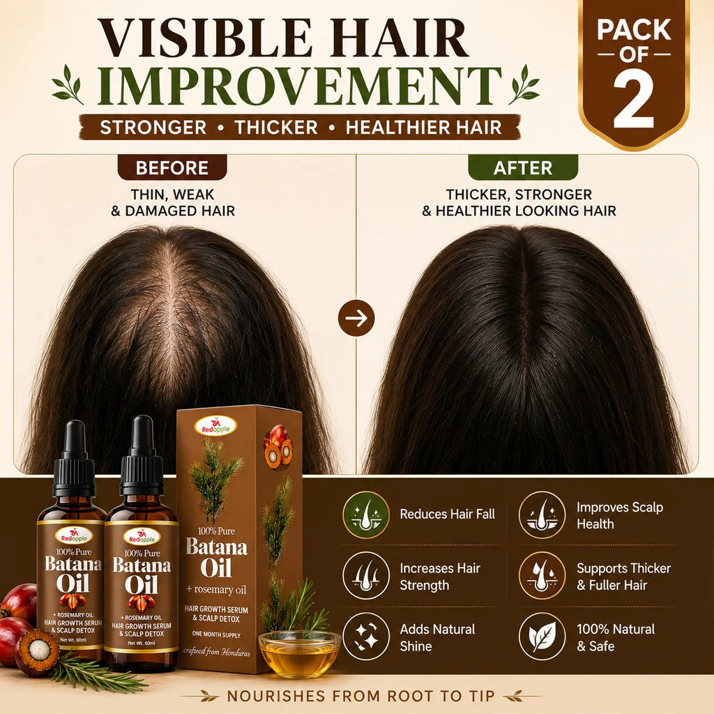100% Pure Batana Hair Oil with Rosemary for Hair Growth - Raw & Natural (30ml, Pack of 2)
