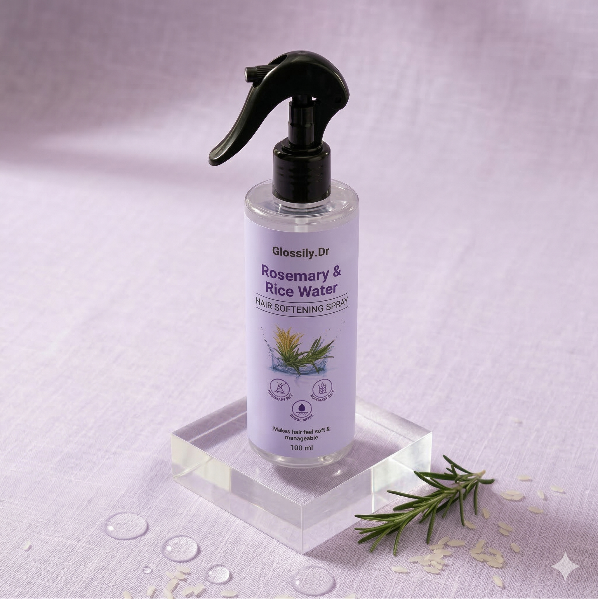 (3-Pack) Natural Rosemary & Rice Water Hair Growth Serum – Rapid Scalp Treatment & Repair