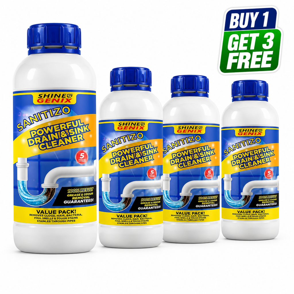 Sanitizo Drain Cleaner Powder (Pack of 4) – Powerful Sink & Drain Pipe Declogger