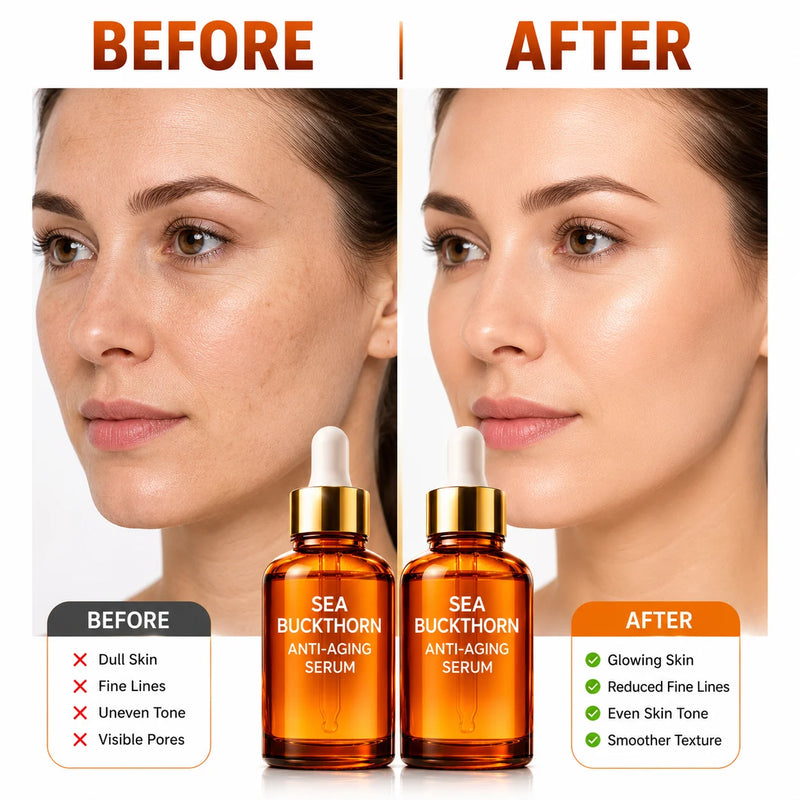 (Pack of 2) Sea Buckthorn Face Serum Glow Booster Oil – Premium Sea Buckthorn Oil Skincare for Radiance