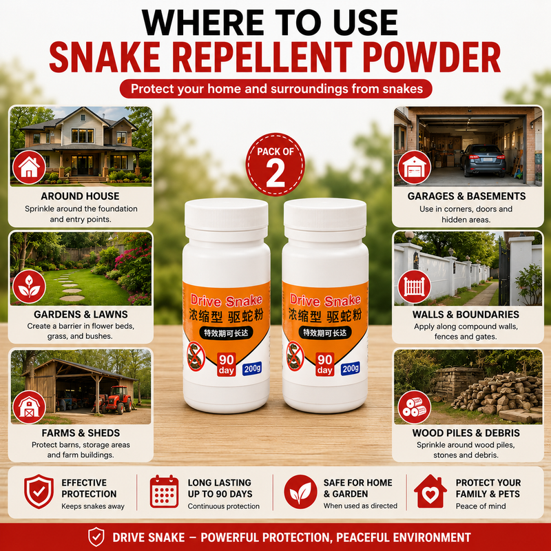 (Pack of 2) Snake Repellent Powder Snake Deterrent – High-Strength Snake Shield Powder for House & Garden Protection