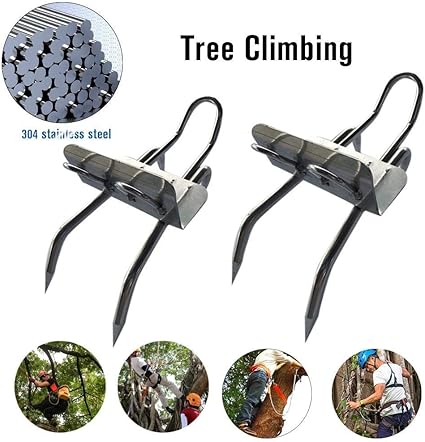 Heavy-Duty Tree Climbing Tool | Spikes & Spurs Set | Anti-Slip Steel Tool for Coconut, Fruit Picking & Observation