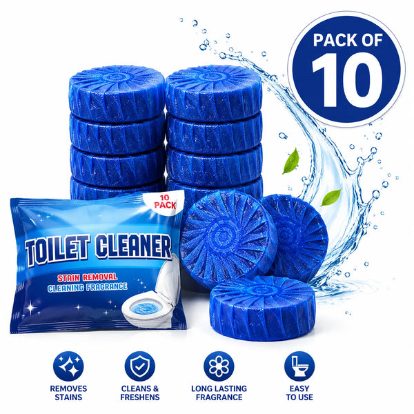 Automatic Toilet Bowl Cleaner Tablets – Blue Bubble Flush Tank Toilet Cleaning Tablets (10, 20 or 30 Pack)