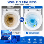 Automatic Toilet Bowl Cleaner Tablets – Blue Bubble Flush Tank Toilet Cleaning Tablets (10, 20 or 30 Pack)