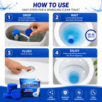 Automatic Toilet Bowl Cleaner Tablets – Blue Bubble Flush Tank Toilet Cleaning Tablets (10, 20 or 30 Pack)
