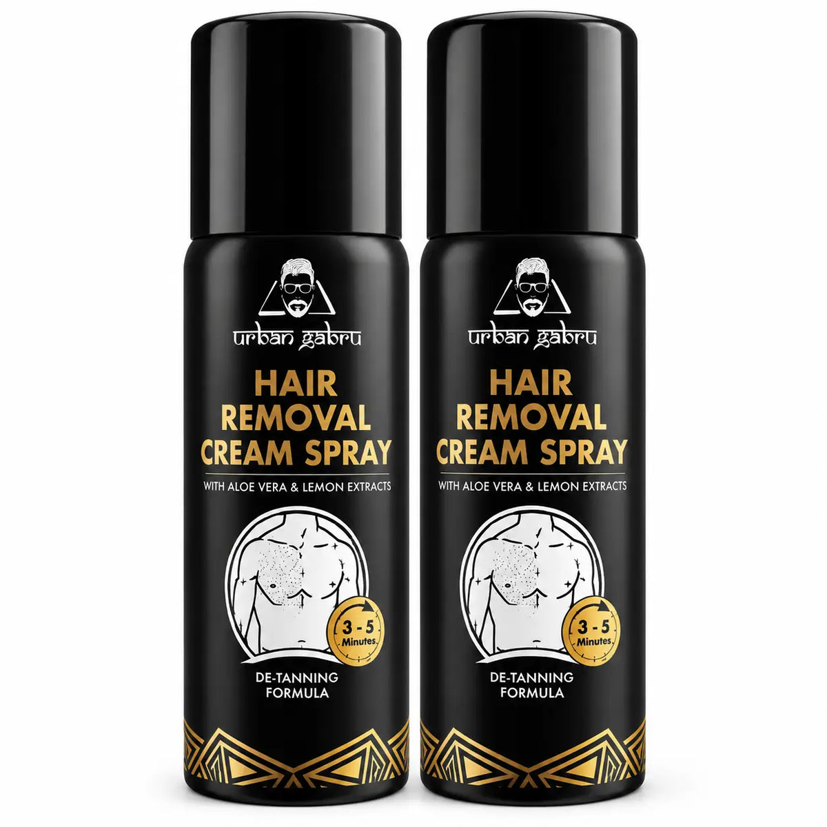 (Pack of 2) Hair Removal Spray for Men – Painless Body Hair Removal Cream Spray for Chest, Arms, Legs & Underarms