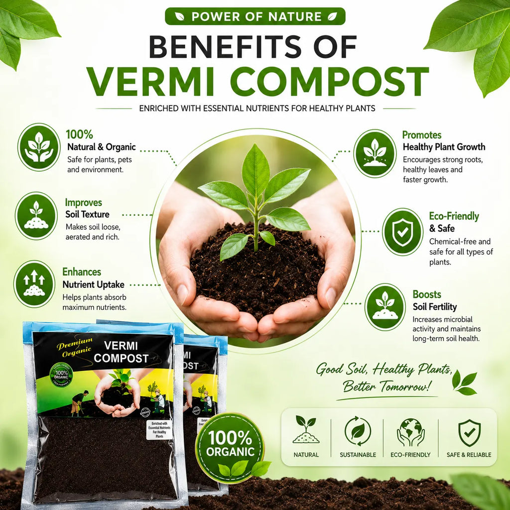 Vermi Compost Organic Vermicompost (Pack of 2) – Premium Vermicompost Fertilizer for Plants & Home Gardening