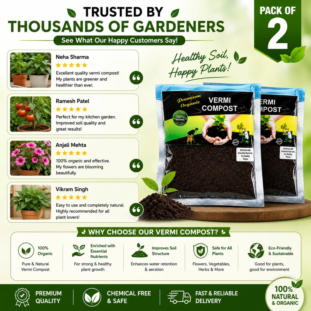 Vermi Compost Organic Vermicompost (Pack of 2) – Premium Vermicompost Fertilizer for Plants & Home Gardening