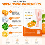 Vitamin C Foot Peel Mask (Pack of 1) – Brightening Exfoliating Foot Mask & Pedicure Socks