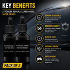 Windshield Repair Resin Kit for Cracks & Chips (Pack of 2) – Car Glass Crack Repair Liquid Adhesive