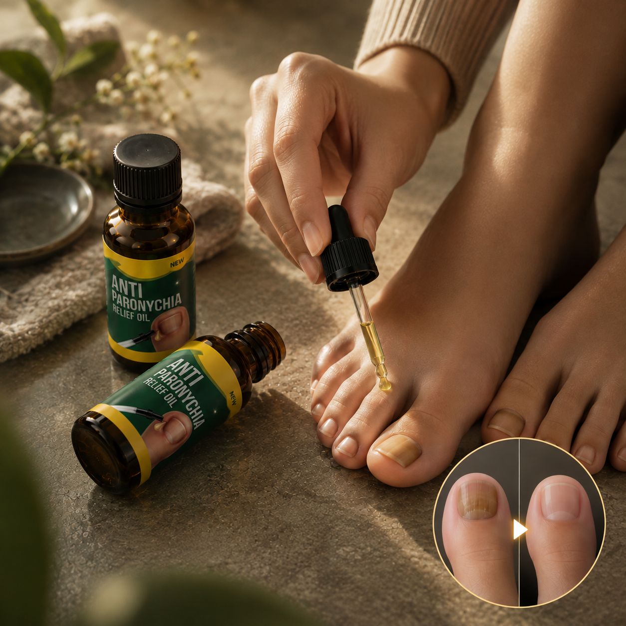 (Pack of 2) Anti Paronychia Relief Oil Toenail Repair Oil – Natural Herbal Treatment for Ingrown Toenails & Cuticle Care