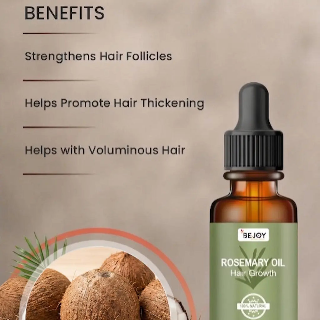 Bejoy Rosemary Essential Oil for Hair Growth (30ml) – 100% Pure Oil for Hair Fall Control & Thickness
