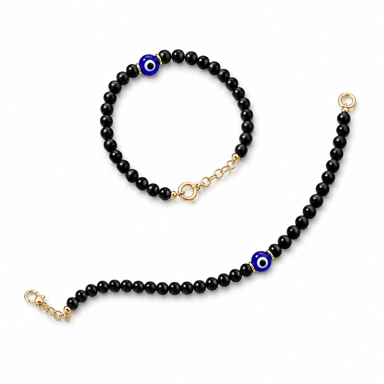 (Pack of 2) Evil Eye Bracelet Nazar Battu Nazariya for Kids – Adjustable Black Thread & Turkish Bead Protection Bracelet for Baby & Child