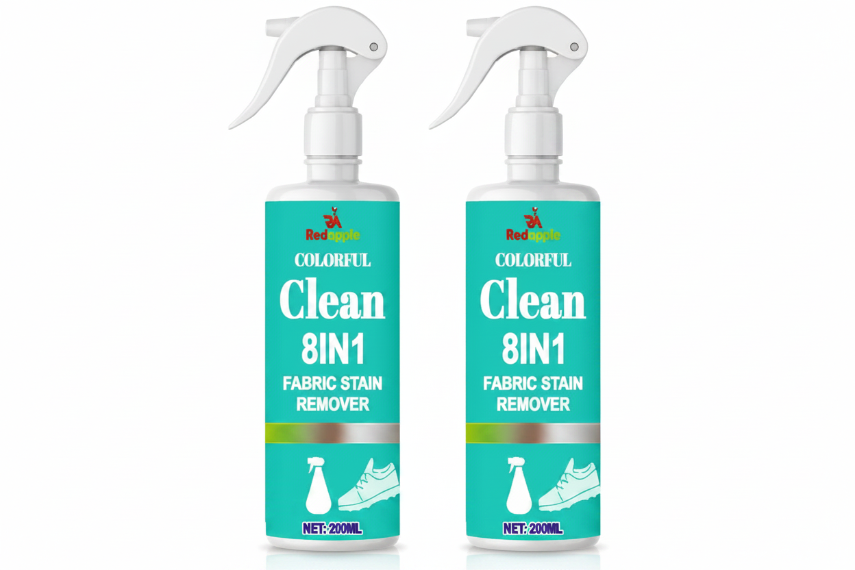 (Pack of 2) Stain Remover for Clothes Fabric Stain Remover Spray (200ml) – 8-in-1 Active Enzyme Cleaner for Oil, Ink, Turmeric & Food Stains