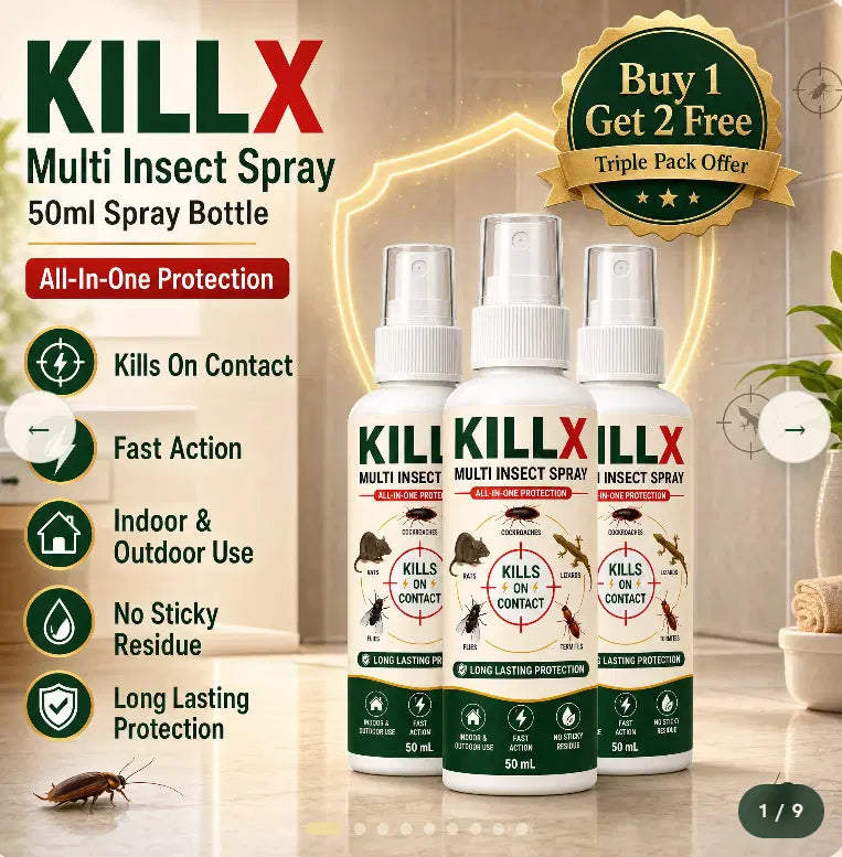 (Pack of 3) Multi Insect Spray All-in-One Pest Killer Spray  – Fast Acting Bug Spray for Cockroaches, Mosquitoes, Termites & Bed Bugs