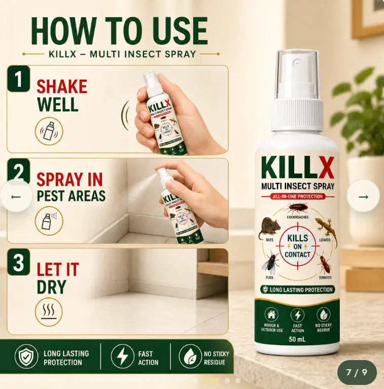 (Pack of 3) Multi Insect Spray All-in-One Pest Killer Spray  – Fast Acting Bug Spray for Cockroaches, Mosquitoes, Termites & Bed Bugs