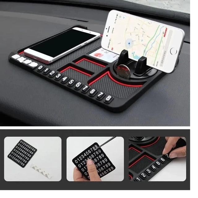 Anti-Slip Silicone Pad Car Mobile Holder for Dashboard | Universal Vehicle Phone Mount & GPS Stand | Washable & Heat Resistant Dash Mat