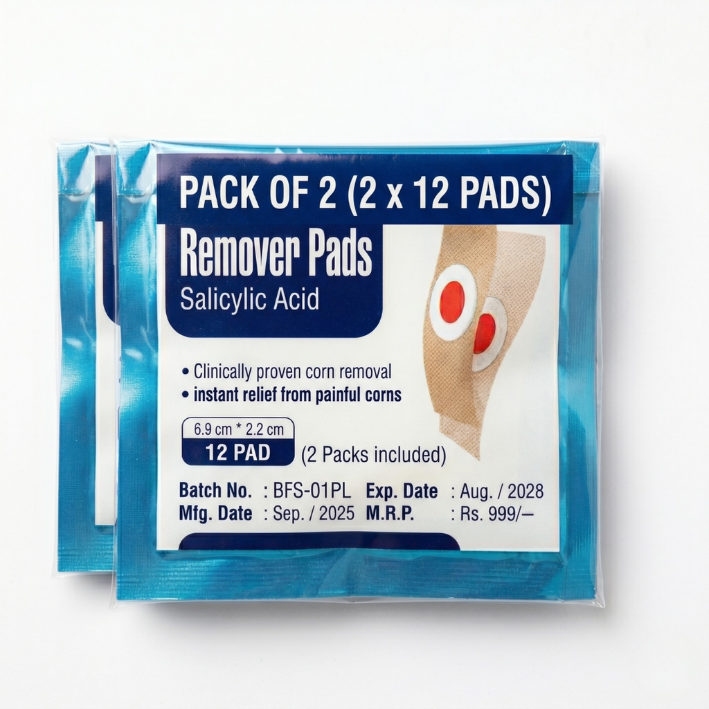 Corn Remover Pads & Corn Caps for Feet (Pack of 24) – Salicylic Acid Corn Pads Fast-Acting Pain Relief & Callus Removal
