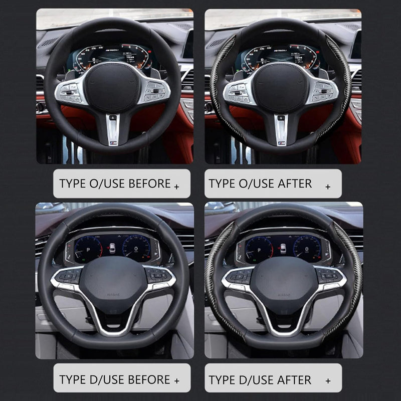 Premium Carbon Fiber Steering Wheel Cover | Anti-Slip Sports Steering Car Cover | Universal Fit | Elegant Carbon Black Finish