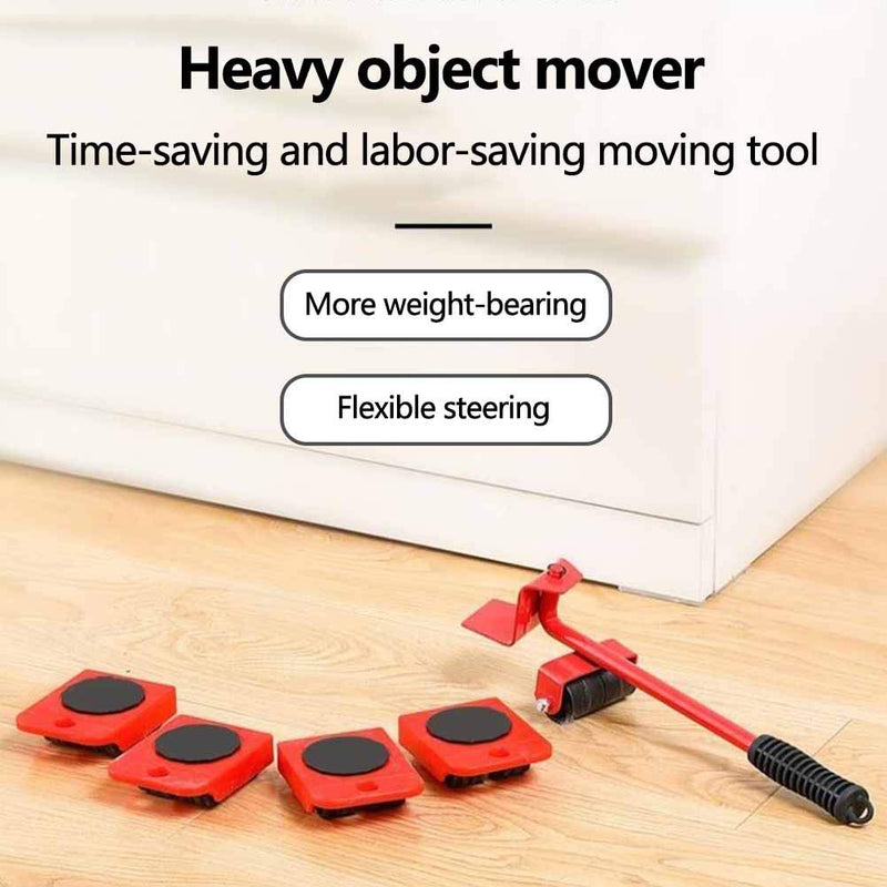 Furniture Lifter Heavy Furniture Moving Tools (5-Piece Set) – Heavy-Duty Furniture Shifter with 360° Rotating Roller Wheels for Sofa, Bed & Almirah