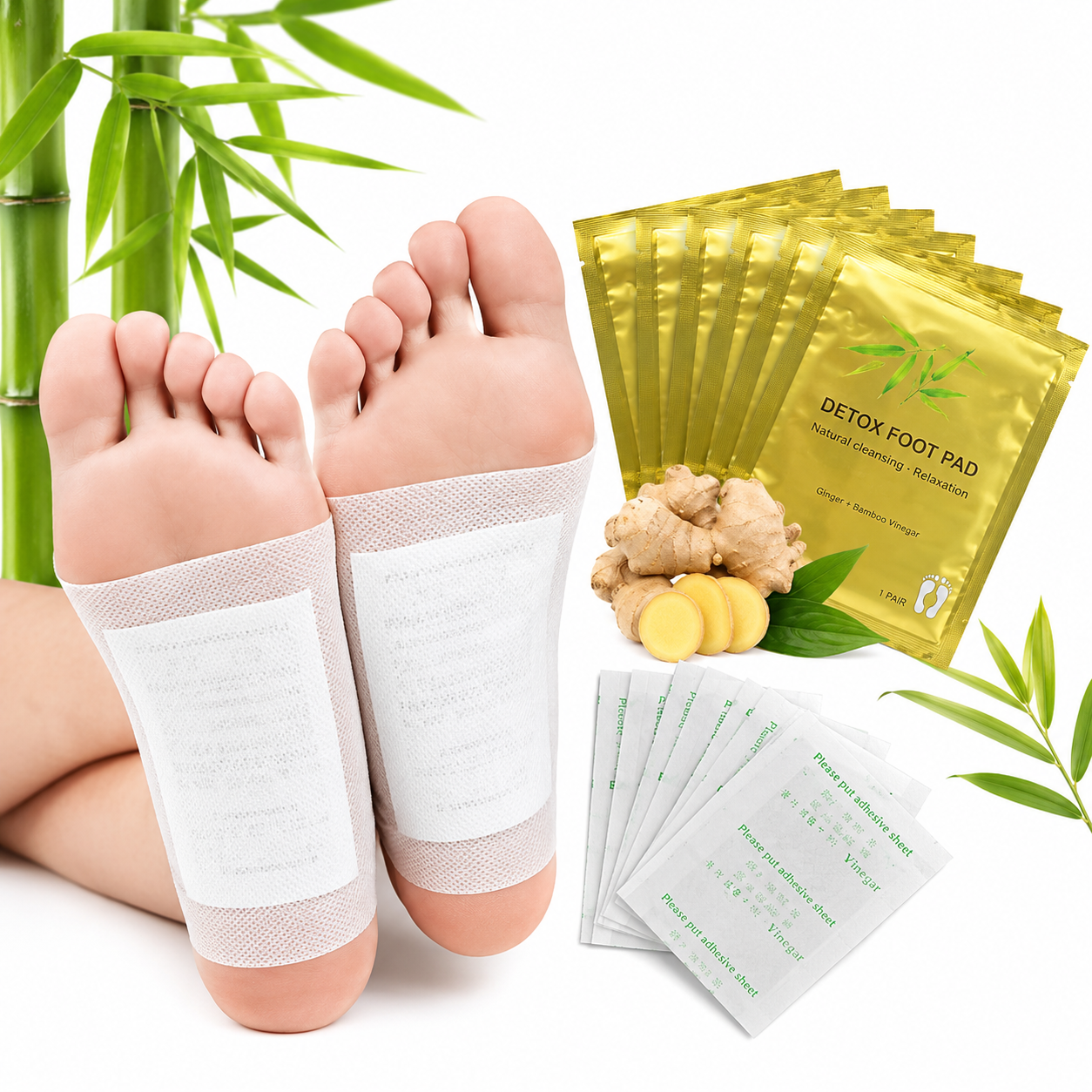 Kinoki Detox Foot Pads Cleansing Foot Patch (20 Pads Pack of 2) – Natural Wellness Foot Care Pads for Overnight Refresh