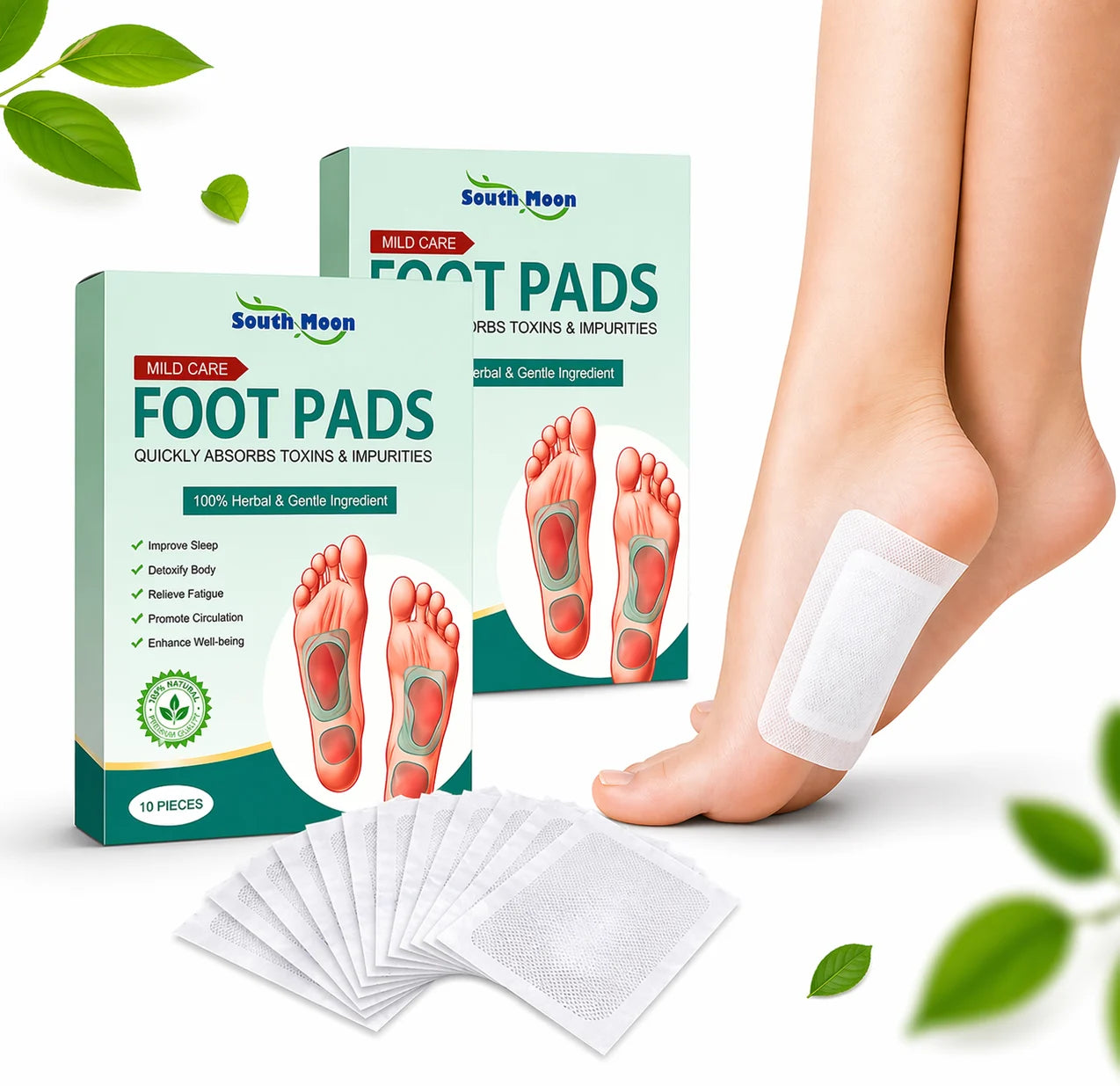 (20 Patches) Detox Foot Patches – Natural Cleansing Foot Pads for Stress Relief & Better Sleep