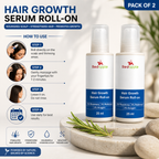 (Pack of 2) Hair Growth Serum Roll-On Hairline Growth Serum – Triple Roller Scalp Applicator for Hair Regrowth, Follicle Nourishment & Density