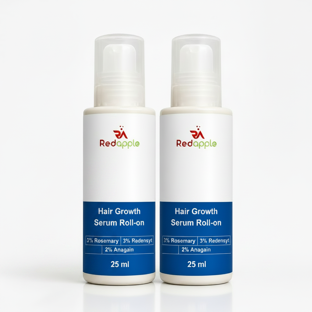 (Pack of 2) Hair Growth Serum Roll-On Hairline Growth Serum – Triple Roller Scalp Applicator for Hair Regrowth, Follicle Nourishment & Density