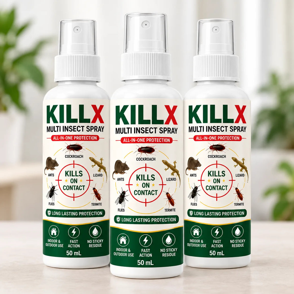 (Pack of 3) Multi Insect Spray All-in-One Pest Killer Spray  – Fast Acting Bug Spray for Cockroaches, Mosquitoes, Termites & Bed Bugs