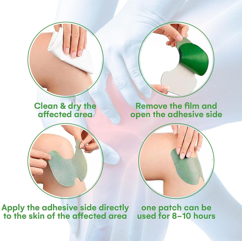 Herbal Knee Pain Relief Patches Arthritis Joint Ache Sticker | Fast Deep Heat for Knee Pain | Natural Joint Pain Relief Products (10 Pieces)
