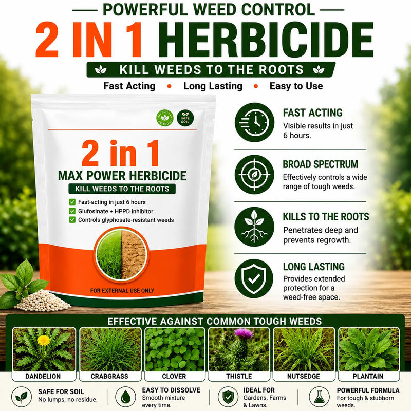 Weed Killer Herbicide (Pack of 2) – Fast Acting Root Control Formula for Garden & Lawn